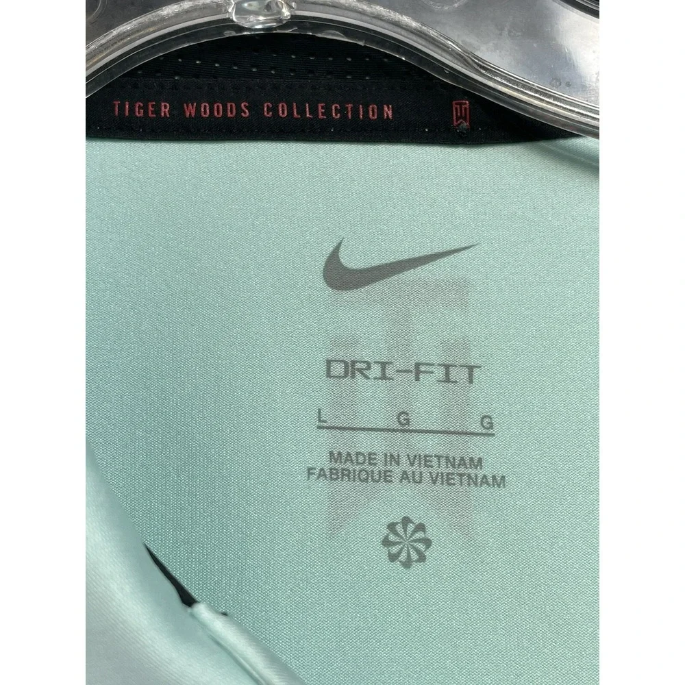Tiger Woods Collection / Nike Mens Large Teal Striped Golf Polo Shirt (BB37)NWTs